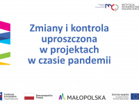 Slajd informujący o webinarium dla małopolskich przedsiębiorców.